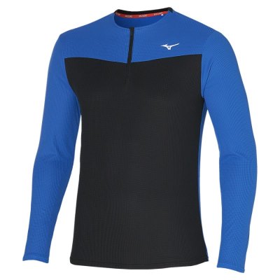 Manga Larga Mizuno Dryaeroflow LS HZ Hombre - Azules / Negros - Chile M081IEMGPC
